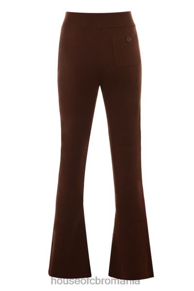 îmbrăcăminte House of CB pantaloni nereida din amestec de cașmir ciocolată X4F68827