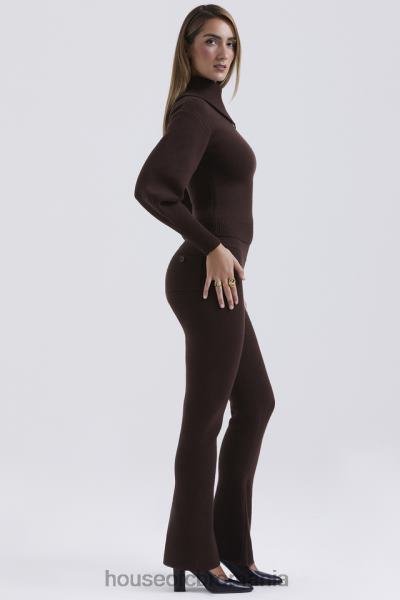 îmbrăcăminte House of CB pantaloni nereida din amestec de cașmir ciocolată X4F68827