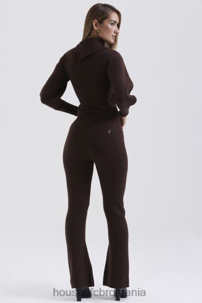 îmbrăcăminte House of CB pantaloni nereida din amestec de cașmir ciocolată X4F68827