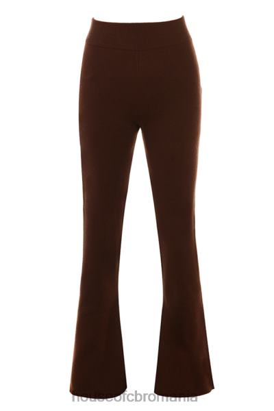 îmbrăcăminte House of CB pantaloni nereida din amestec de cașmir ciocolată X4F68827