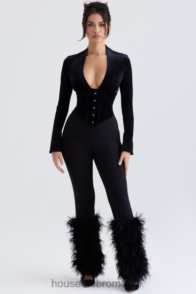 îmbrăcăminte House of CB pantaloni tăiați negri nicolette X4F68888