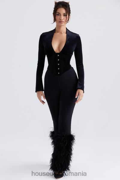 îmbrăcăminte House of CB pantaloni tăiați negri nicolette X4F68888