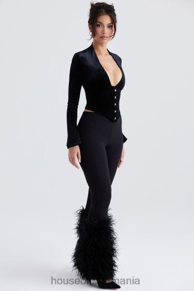 îmbrăcăminte House of CB pantaloni tăiați negri nicolette X4F68888