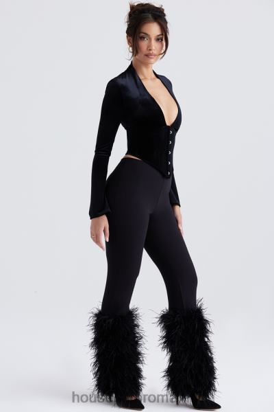 îmbrăcăminte House of CB pantaloni tăiați negri nicolette X4F68888