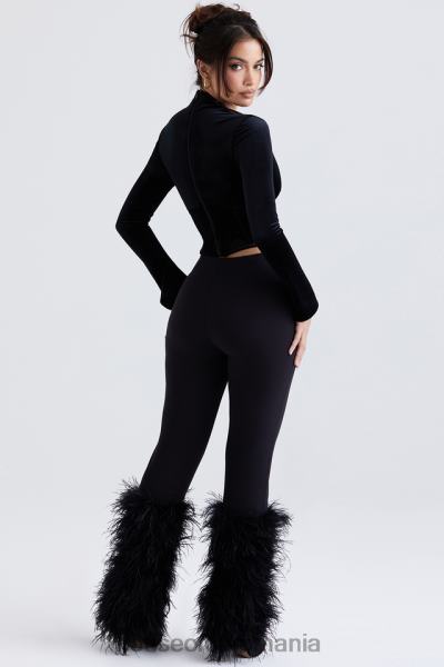 îmbrăcăminte House of CB pantaloni tăiați negri nicolette X4F68888