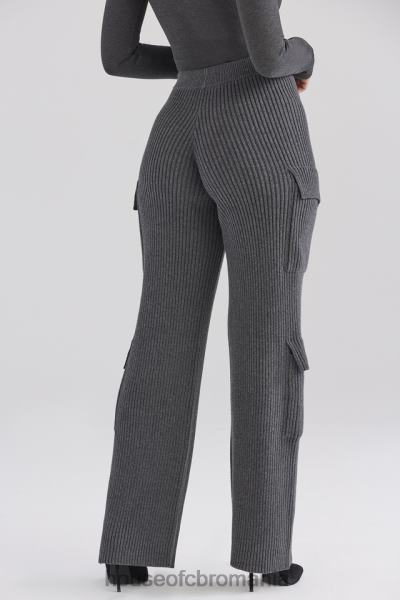 îmbrăcăminte House of CB pantaloni utili tricotați cărbune de ceai X4F68878
