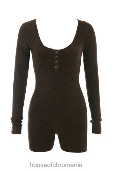 îmbrăcăminte House of CB costum din tricot pufos kiana chocolate X4F681059