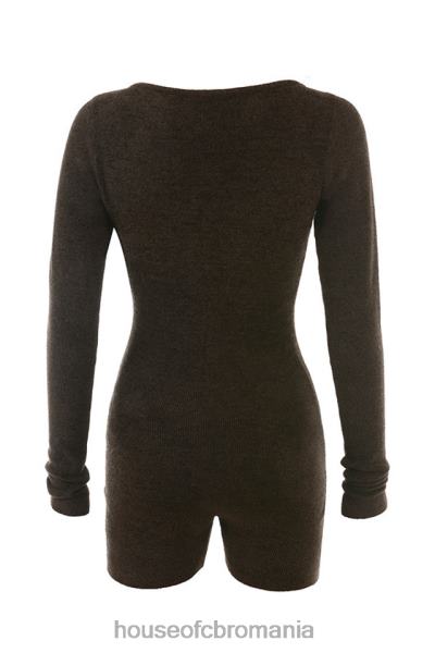 îmbrăcăminte House of CB costum din tricot pufos kiana chocolate X4F681059