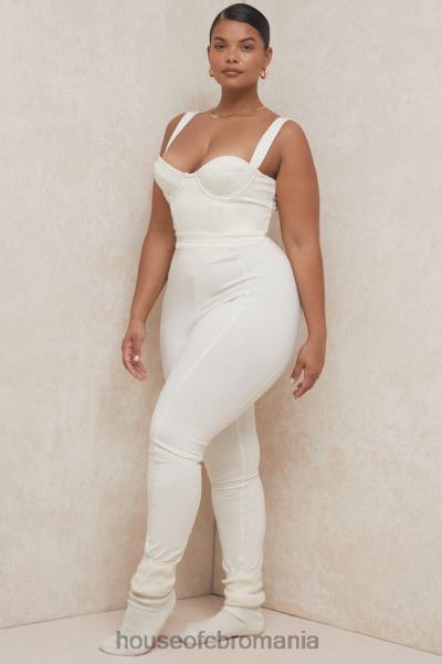 îmbrăcăminte House of CB salopetă mallen whisper albă din jerseu elastic X4F681058
