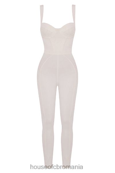 îmbrăcăminte House of CB salopetă mallen whisper albă din jerseu elastic X4F681058