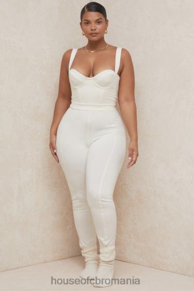 îmbrăcăminte House of CB salopetă mallen whisper albă din jerseu elastic X4F681058