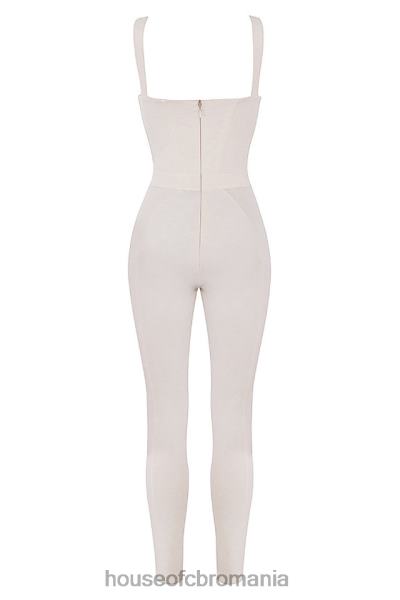 îmbrăcăminte House of CB salopetă mallen whisper albă din jerseu elastic X4F681058
