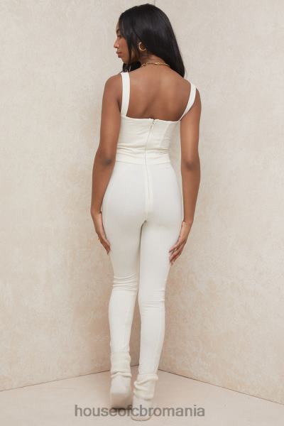 îmbrăcăminte House of CB salopetă mallen whisper albă din jerseu elastic X4F681058