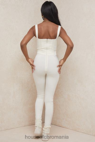 îmbrăcăminte House of CB salopetă mallen whisper albă din jerseu elastic X4F681058