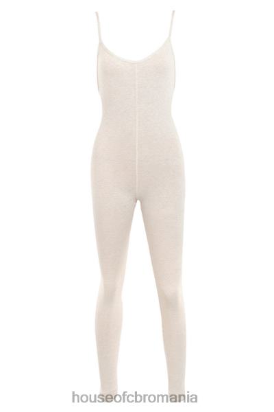 îmbrăcăminte House of CB salopeta zahara milk marl cu spatele jos X4F681064