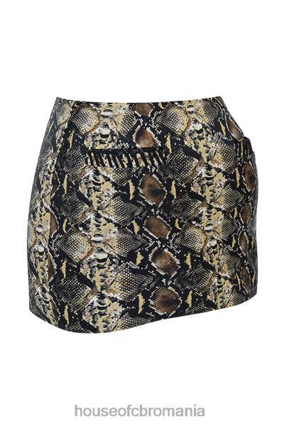 îmbrăcăminte House of CB fusta din piele vegana cu imprimeu sarpe lena X4F68836