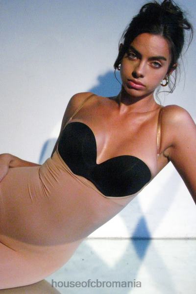 îmbrăcăminte House of CB body sculptat la mijlocul coapsei cafe au lait X4F681277