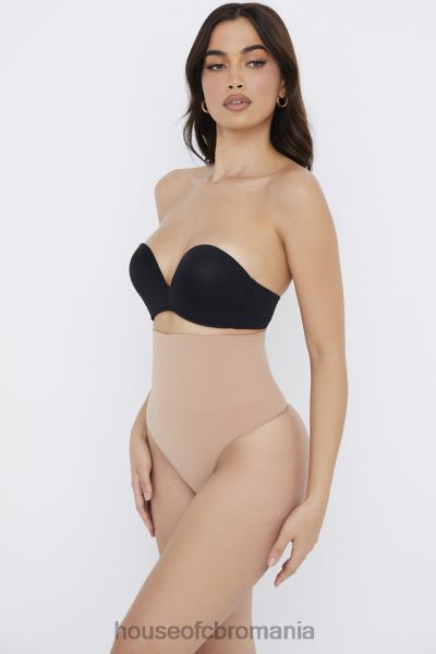 îmbrăcăminte House of CB sculpting tanga cu talie inalta cafe au lait X4F681269