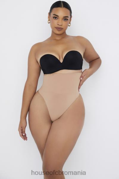 îmbrăcăminte House of CB sculpting tanga cu talie inalta cafe au lait X4F681269