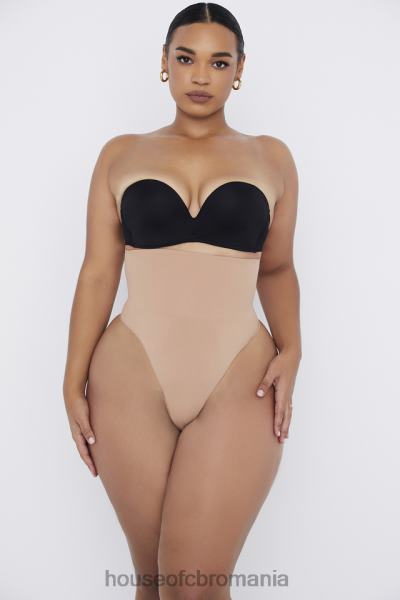 îmbrăcăminte House of CB sculpting tanga cu talie inalta cafe au lait X4F681269