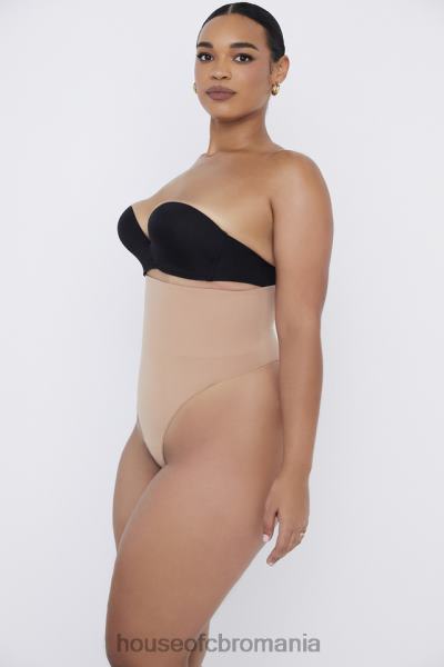 îmbrăcăminte House of CB sculpting tanga cu talie inalta cafe au lait X4F681269