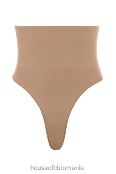 îmbrăcăminte House of CB sculpting tanga cu talie inalta cafe au lait X4F681269
