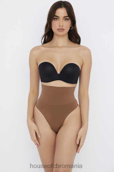 îmbrăcăminte House of CB sculpting tanga cu talie înaltă moka X4F681268