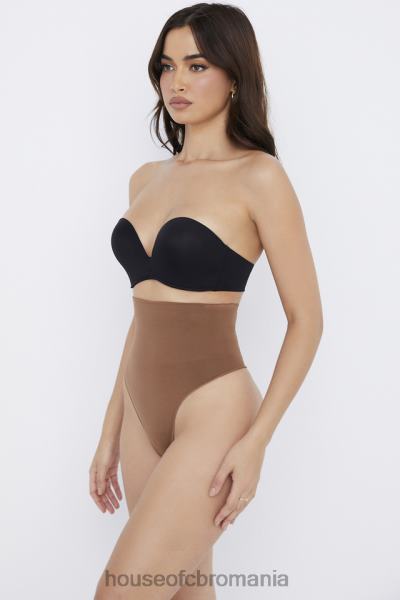 îmbrăcăminte House of CB sculpting tanga cu talie înaltă moka X4F681268