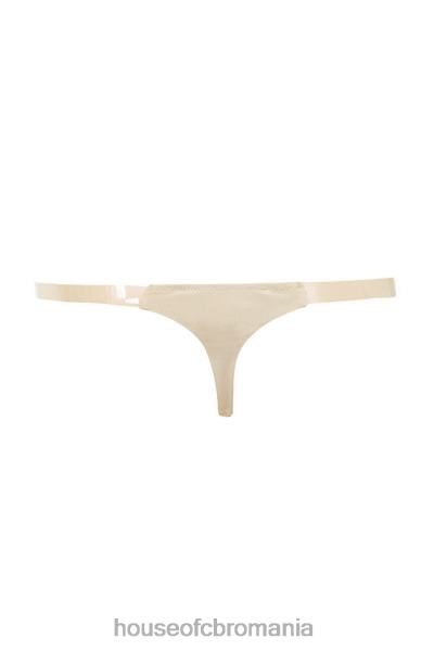 îmbrăcăminte House of CB tanga soluție cu curele laterale transparentă - bej X4F681298