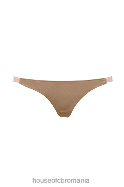 îmbrăcăminte House of CB tanga soluție transparentă cu curele laterale - caramel X4F681287
