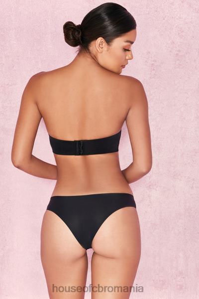 îmbrăcăminte House of CB sutien fără bretele mulat simplu neted - negru X4F681309