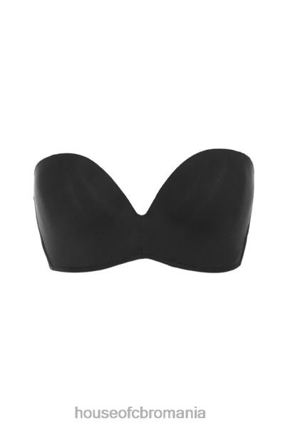 îmbrăcăminte House of CB sutien fără bretele mulat simplu neted - negru X4F681309