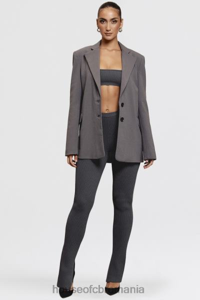 îmbrăcăminte House of CB aline blazer supradimensionat gri închis X4F681040