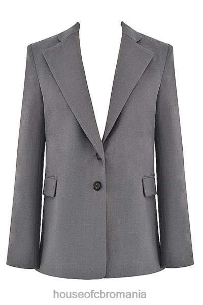 îmbrăcăminte House of CB aline blazer supradimensionat gri închis X4F681040