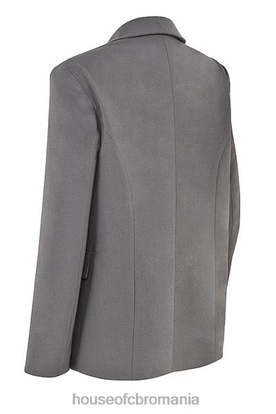 îmbrăcăminte House of CB aline blazer supradimensionat gri închis X4F681040