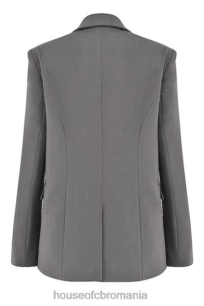 îmbrăcăminte House of CB aline blazer supradimensionat gri închis X4F681040