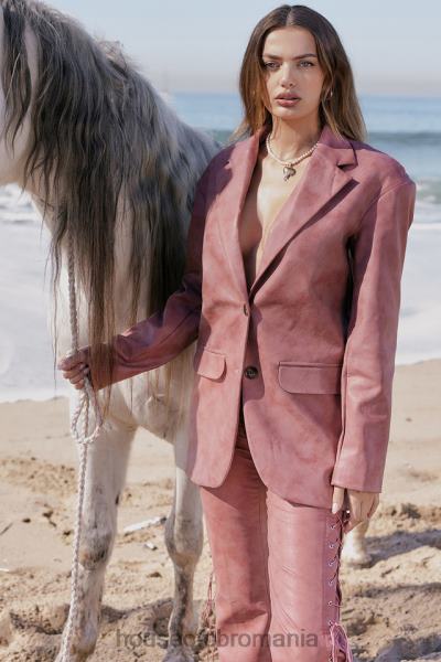 îmbrăcăminte House of CB blazer supradimensionat din piele vegana roz cald kiera X4F681031