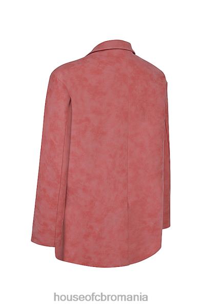 îmbrăcăminte House of CB blazer supradimensionat din piele vegana roz cald kiera X4F681031