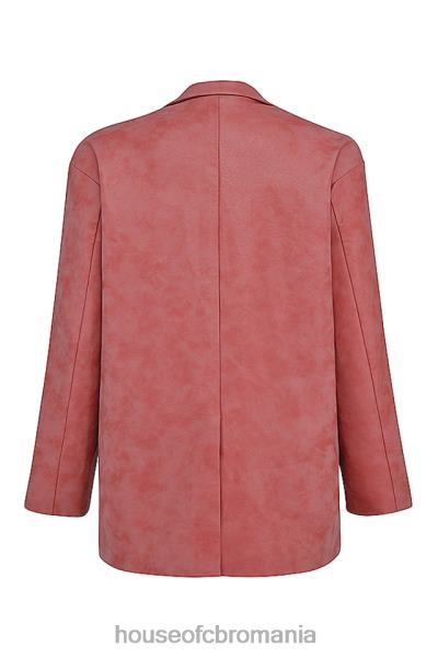 îmbrăcăminte House of CB blazer supradimensionat din piele vegana roz cald kiera X4F681031