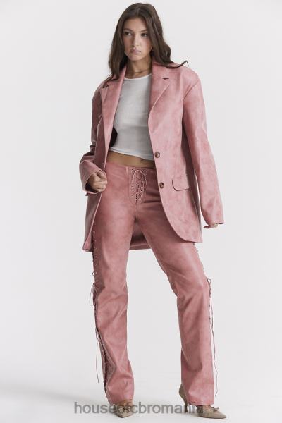îmbrăcăminte House of CB blazer supradimensionat din piele vegana roz cald kiera X4F681031