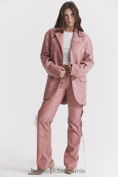 îmbrăcăminte House of CB blazer supradimensionat din piele vegana roz cald kiera X4F681031