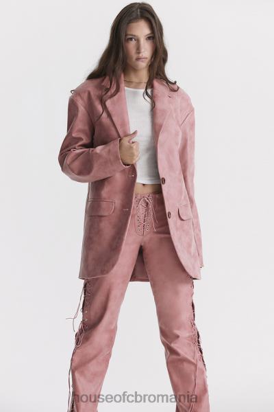 îmbrăcăminte House of CB blazer supradimensionat din piele vegana roz cald kiera X4F681031