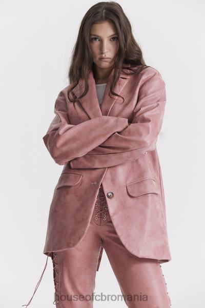 îmbrăcăminte House of CB blazer supradimensionat din piele vegana roz cald kiera X4F681031