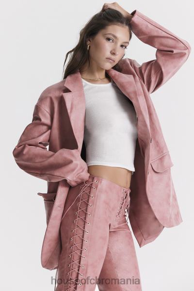 îmbrăcăminte House of CB blazer supradimensionat din piele vegana roz cald kiera X4F681031
