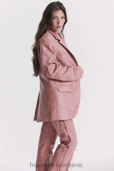 îmbrăcăminte House of CB blazer supradimensionat din piele vegana roz cald kiera X4F681031