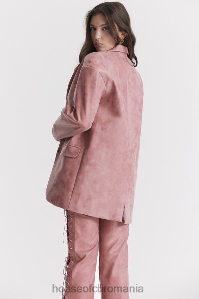 îmbrăcăminte House of CB blazer supradimensionat din piele vegana roz cald kiera X4F681031