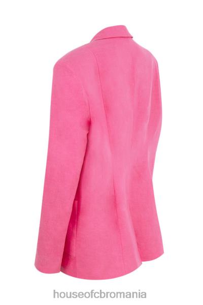 îmbrăcăminte House of CB blazer supradimensionat domina roz din amestec de in X4F681051