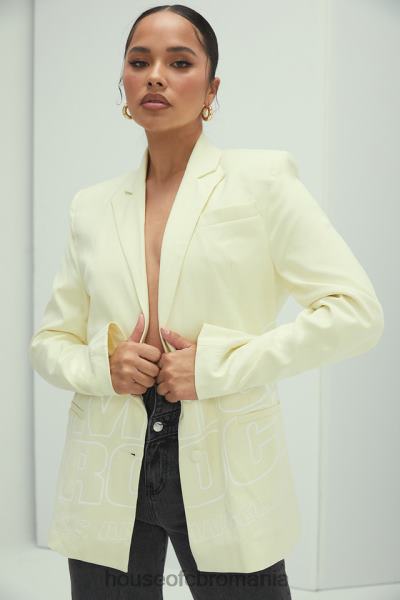 îmbrăcăminte House of CB mistress rocks bate inima cu logo-ul de lămâie blazer de marcă X4F681050
