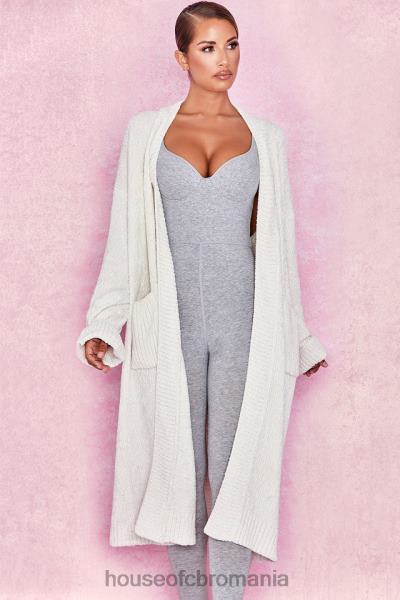 îmbrăcăminte House of CB Celine cardigan moale de chenille alb X4F681054