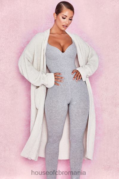 îmbrăcăminte House of CB Celine cardigan moale de chenille alb X4F681054